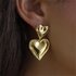 Double Heart Earrings Gold_